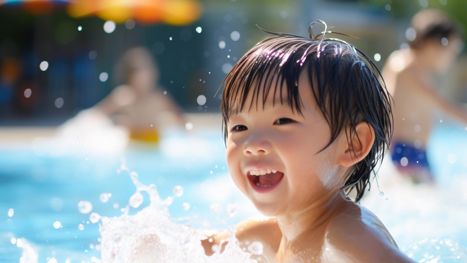 A summer-only outdoor pool overlooking check-in and Lake Biwa!